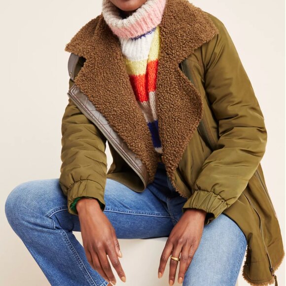Sherpa-Lined Parka Jacket - Picture 1 of 6